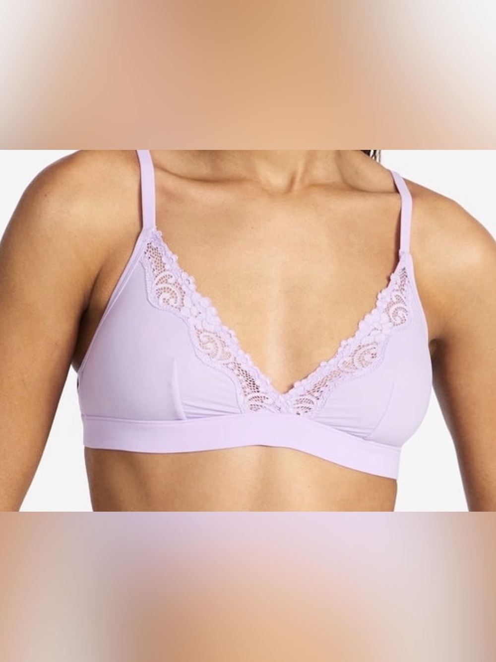 Time and Tru Lilac Lace V-Neck Bralette